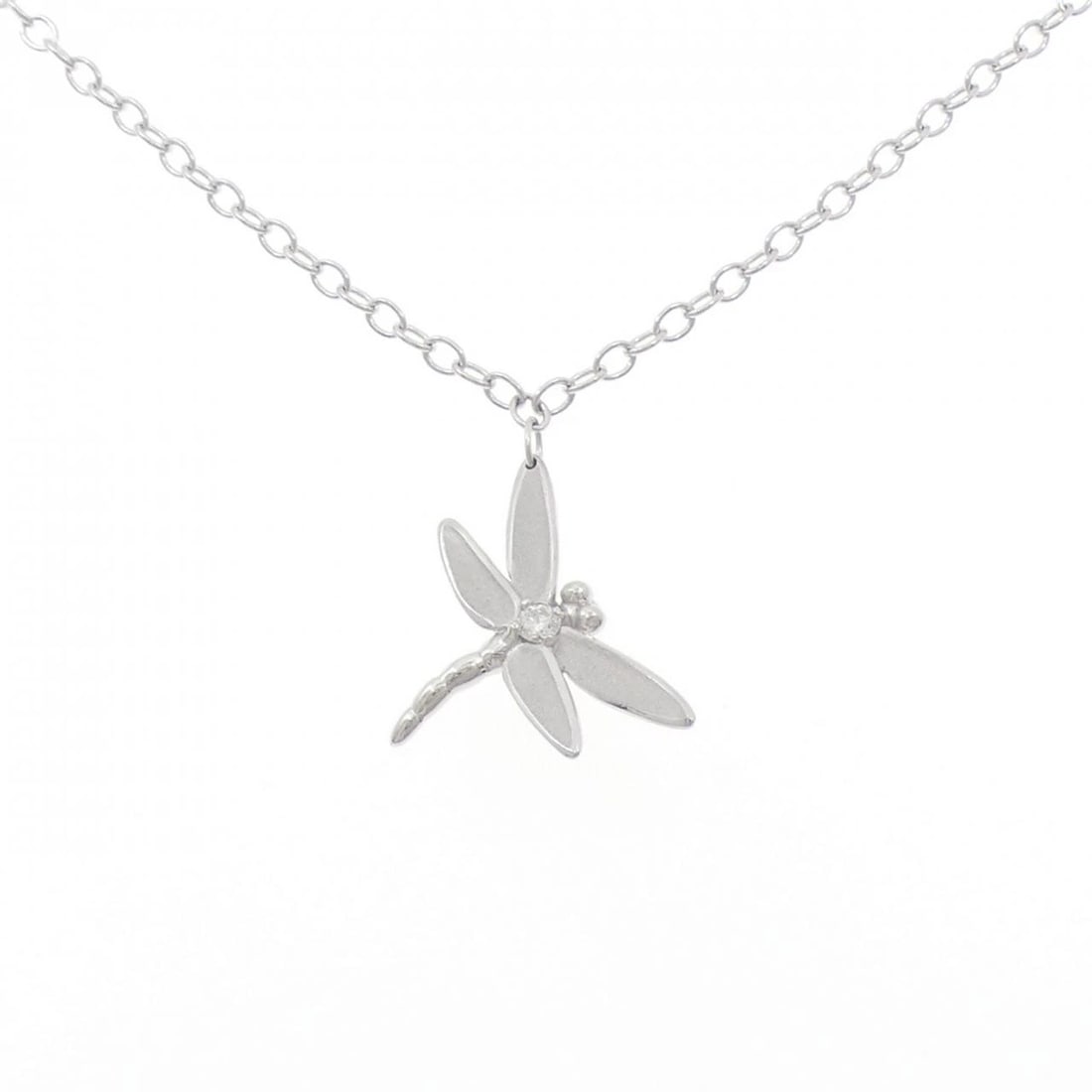 TIFFANY & CO. DRAGONFLY NECKLACE: Tiffany & Co. Dragonfly Necklace Brand: Tiffany Type: Necklace Material: 750 White Gold Main Stone/Creation Natural Color: White Gold Size: 43cm Accessories: None Accessories Notice: When