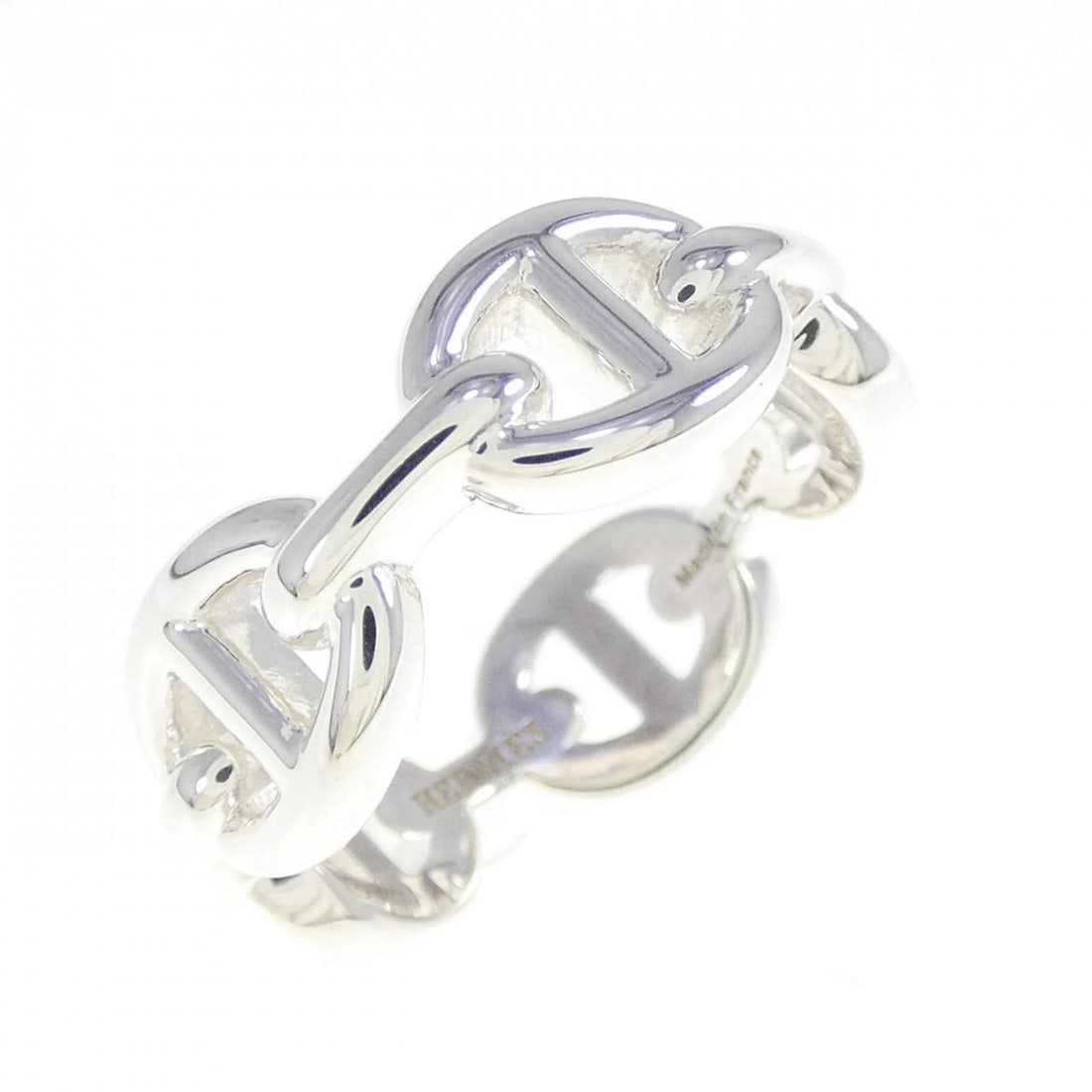 HERMES CHAINE D'ANCRE ENCHENE RING: HERMES Chaine d'Ancre Enchene Ring Brand: HERMES Type: Ring Material: 925 Silver Color: Silver Size: 5.5 (US size) (50) Accessories: None Accessories Notice: When purchasing pre-owned goods,