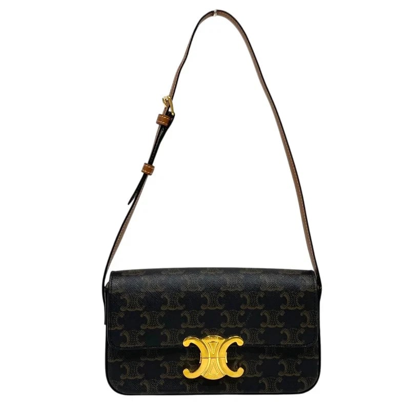 CELINE CLAUDE SHOULDER BAG BROWN TRIOMPHE CANVAS (1 of 10)