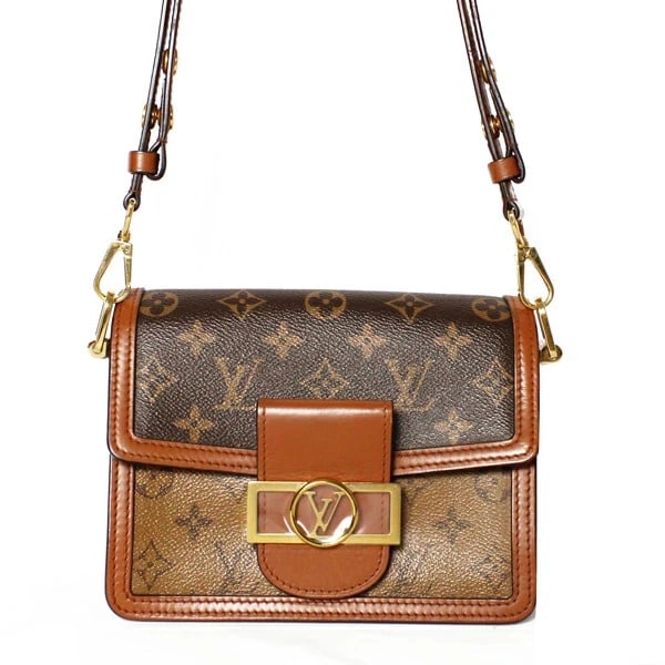 LOUIS VUITTON DAUPHINE MINI MONOGRAM MONOGRAM REVERSE: Louis Vuitton Dauphine Mini Monogram Monogram Reverse Brand: Louis Vuitton Type/Style: Handbag Material: Monogram Reverse Color: Brown Size: W:20cm × H:16cm × D:10cm / Shoulder length: 68-112cm