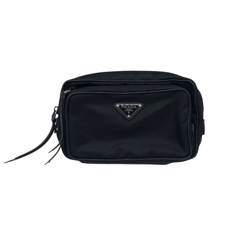 PRADA NYLON BELT BAG BLACK NYLON: PRADA Nylon Belt Bag Black Nylon Brand: PRADA Type/Style: Handbag Material: Nylon Color: black Size: W: 20cm / H: 13cm / D: 5cm / Shoulder: 63-75cm Accessories: None Accessories Notice: Wh