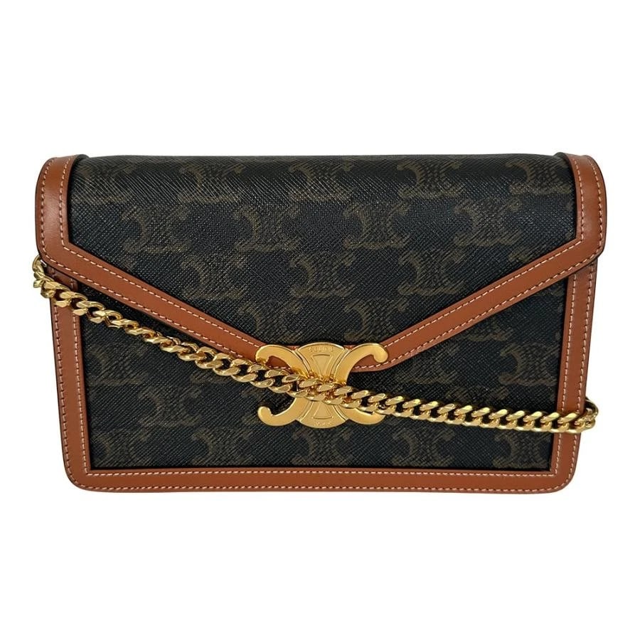 CELINE TRIOMPHE SHOULDER BAG DARK BROWN MINI BAG (1 of 8)