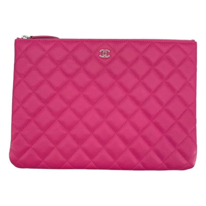 CHANEL COCO MARK CLUTCH 21 SERIES PINK LAMBSKIN (1 of 9)