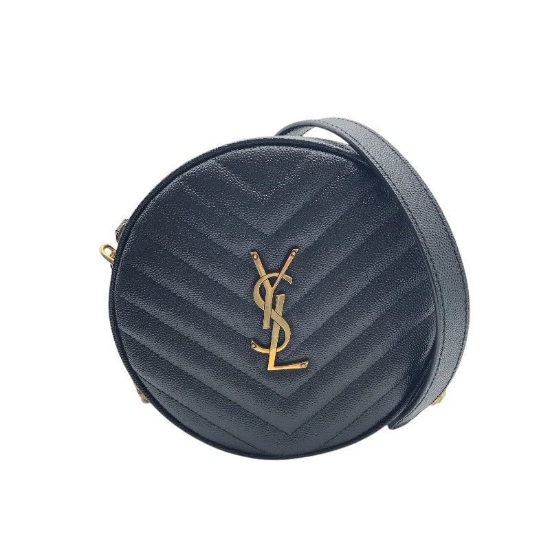 SAINT LAURENT VINYL SHOULDER BAG BLACK GRAINED LEATHER: SAINT LAURENT Vinyl Shoulder Bag Black Grained Leather Brand: SAINT LAURENT Type/Style: Handbag Material: Grained Leather Color: Black Size: W: 17cm / H: 17cm / D: 5cm / Shoulder: 124cm Accessori