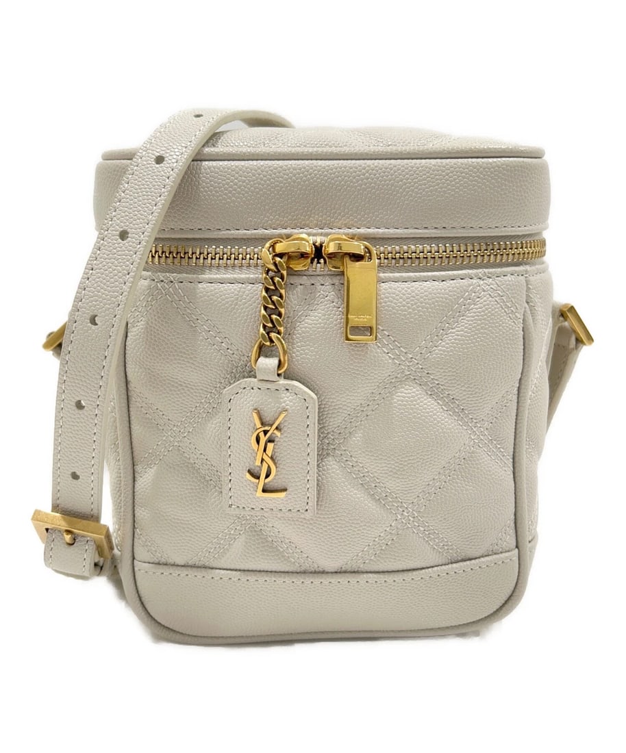 SAINT LAURENT PARIS SHOULDER VANITY BAG: Saint Laurent Paris Shoulder Vanity Bag Brand: Saint Laurent Paris Type/Style: Handbag Material: Grained Poodle Color: Ivory Size: H:16.0cm / W:14.0cm / D:9.0cm Accessories: None Accessori