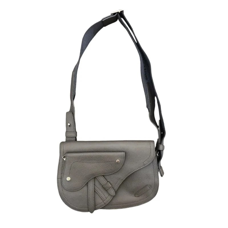 CHRISTIAN DIOR SADDLE SHOULDER BAG GRAY (1 of 7)