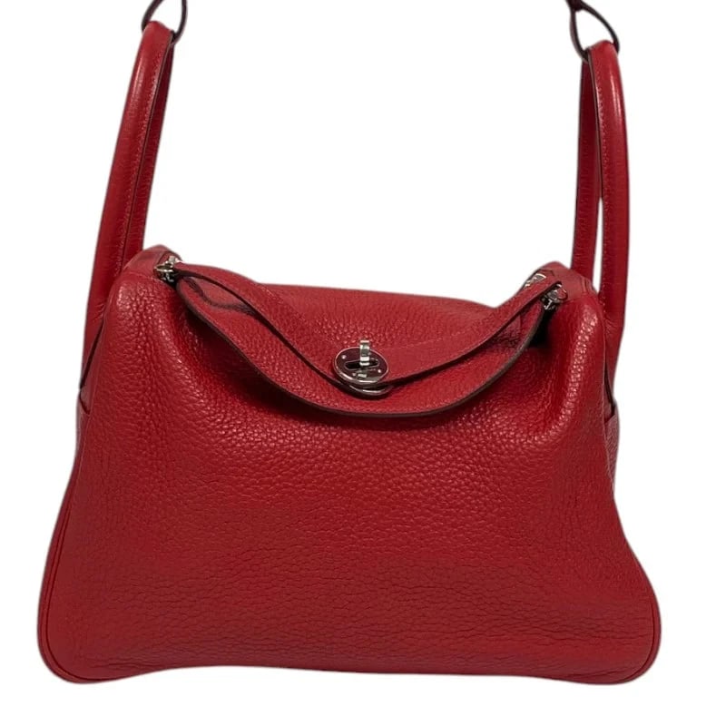 HERMES LINDY STAMP VERMILION SHW TAURILLON LEATHER SHOULDER BAG (1 of 9)