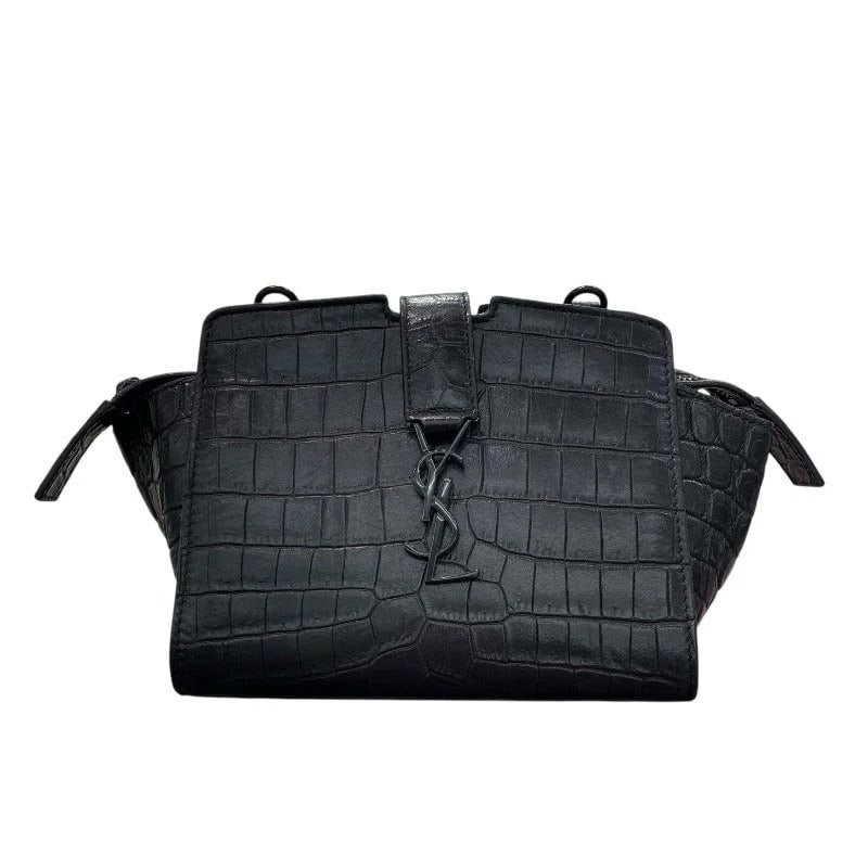 SAINT LAURENT TOY CABAS BLACK EMBOSSED LEATHER SHOULDER BAG: SAINT LAURENT Toy Cabas Black Embossed Leather Shoulder Bag Brand: SAINT LAURENT Type/Style: Handbag Material: Embossed Leather Color: black Size: W: 16cm / H: 12.5cm / D: 7cm / Shoulder: 110-130c