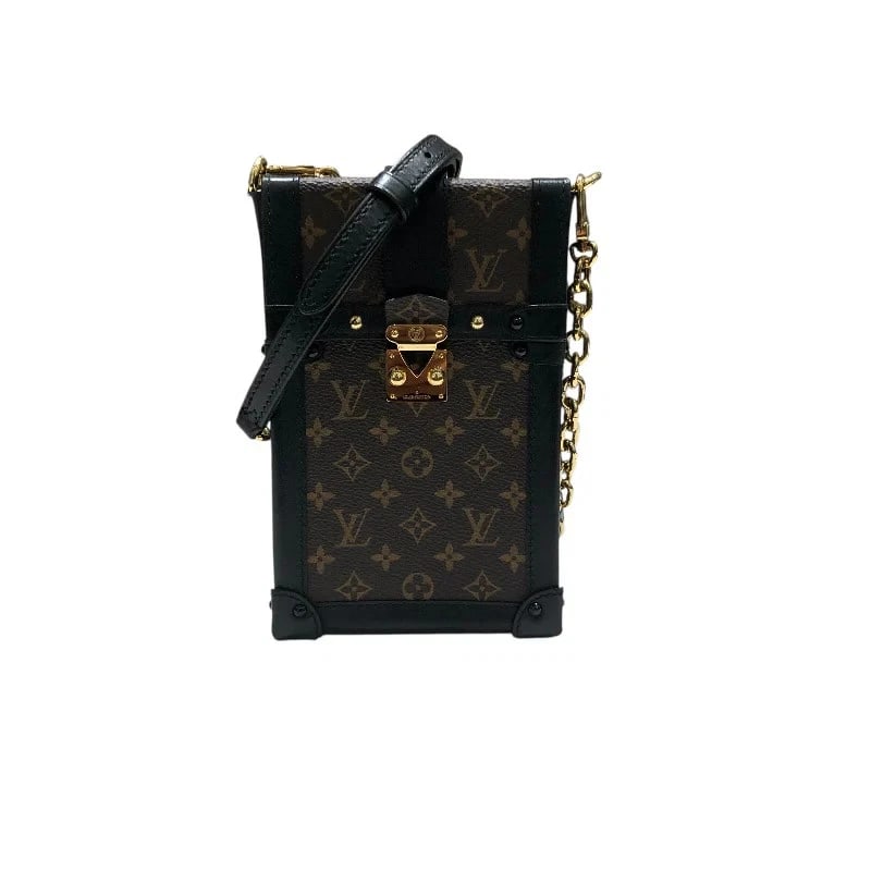 LOUIS VUITTON POCHETTE TRUNK VERTICAL BROWN PVC SHOULDER BAG: LOUIS VUITTON Pochette Trunk Vertical Brown PVC Shoulder Bag Brand: LOUIS VUITTON Type/Style: Handbag Material: Pvc Color: Brown/GD Hardware Size: W: 11cm / H: 17cm / D: 4cm / Shoulder: 110cm Acc