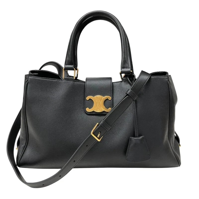 CELINE MEDIUM APOLLINE SHOULDER BAG BLACK SUPPLE CALF LEATHER (1 of 7)