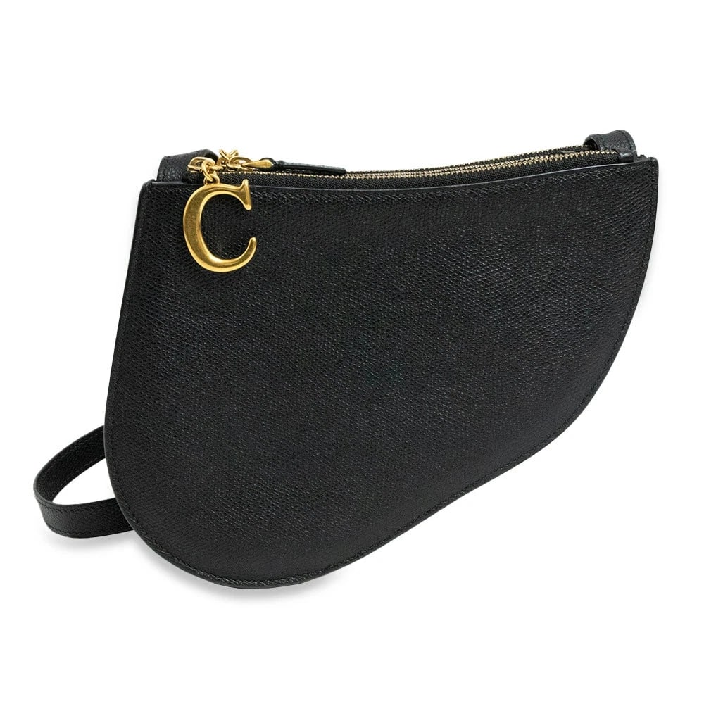 CHRISTIAN DIOR SADDLE SHOULDER BAG BLACK: Christian Dior Saddle Shoulder Bag Black Brand: Christian Dior Type/Style: Handbag Material: Calfskin (Cowhide) Color: Black Size: W: 19cm x H: 16cm x D: 2cm Accessories: None Accessories