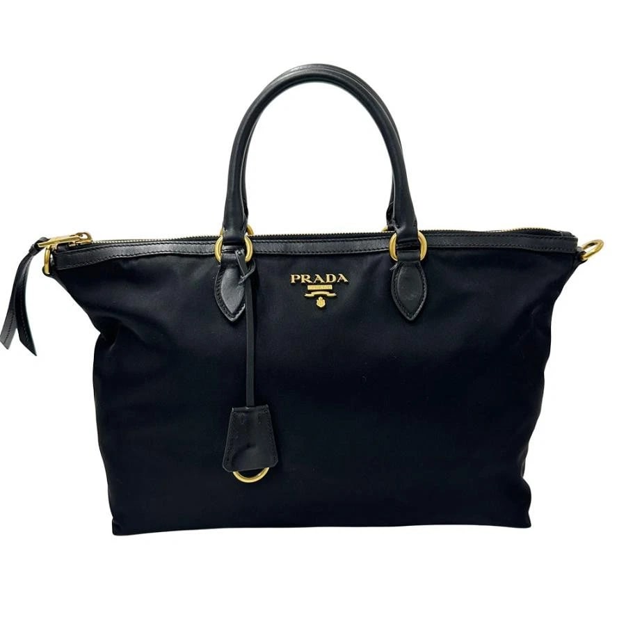 PRADA HANDBAG SHOULDER BAG BLACK: Prada Handbag Shoulder Bag Black Brand: Prada Type/Style: Handbag Material: Nylon/Leather Color: Black Size: W: 36cm / H: 23cm / D: 12cm / Handle: 31cm Accessories: None Accessories Notice