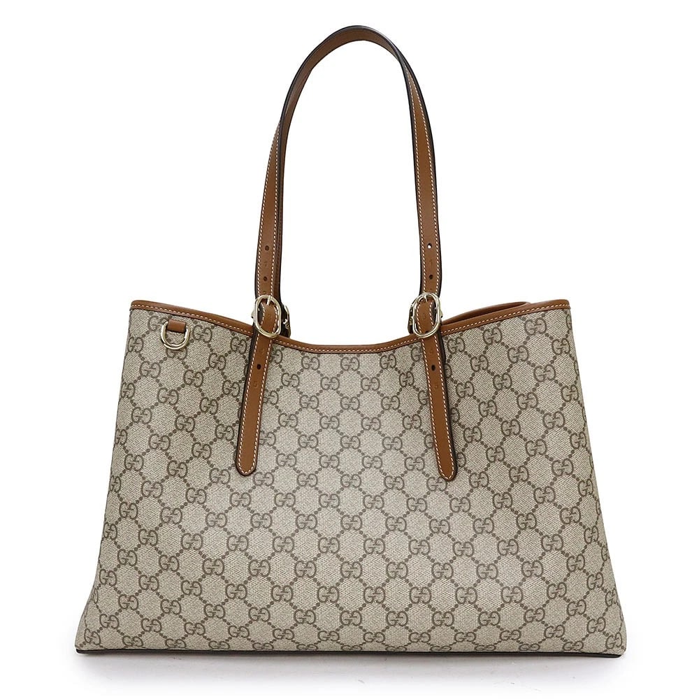 GUCCI GG EMBLEM LARGE TOTE BAG GG SUPREME BEIGE (1 of 8)