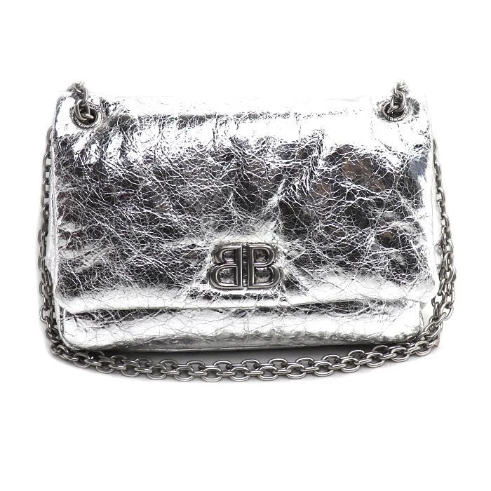 BALENCIAGA MONACO SHOULDER BAG SILVER (1 of 5)