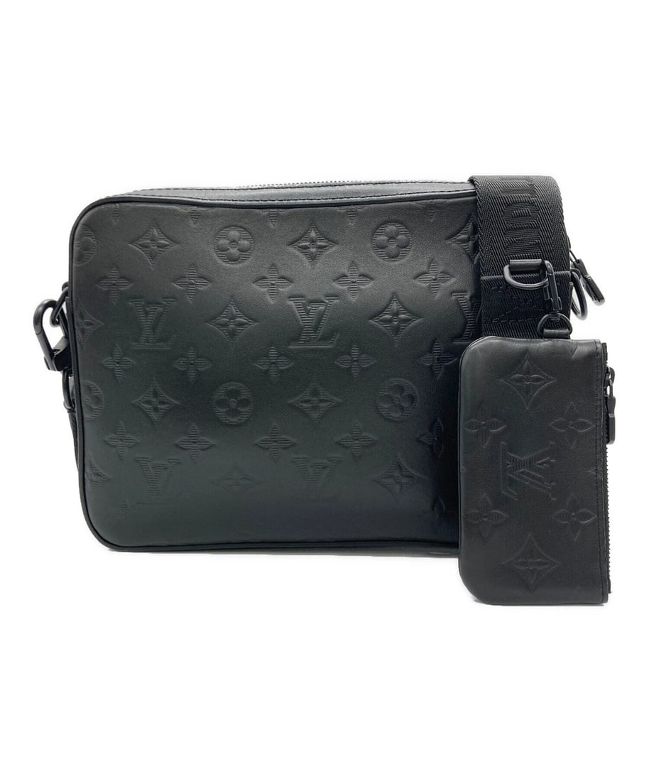 LOUIS VUITTON DUO MESSENGER: LOUIS VUITTON Duo Messenger Brand: LOUIS VUITTON Type/Style: Handbag Material: none Color: Black Size: H:18.5cm / W:25.5cm / D:4.5cm Accessories: None Accessories Notice: When purchasing p