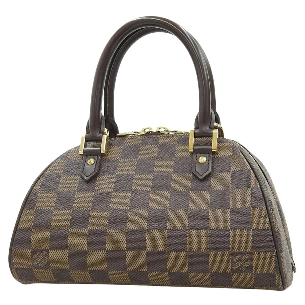 LOUIS VUITTON DAMIER EBENE RIVIERA MINI: LOUIS VUITTON Damier Ebene Riviera Mini Brand: Louis Vuitton Type/Style: Handbag Material: Damier Color: Brown Size: W: 22.5cm (bottom) / H: 14cm / D: 13.5cm Accessories: None Accessories