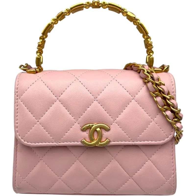 CHANEL COCO MARK PINK LAMBSKIN SHOULDER BAG (1 of 12)