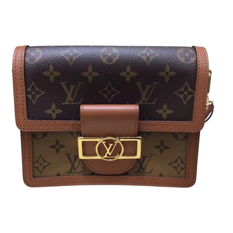 LOUIS VUITTON DAUFINE MINI SHOULDER BAG: LOUIS VUITTON Daufine MINI Shoulder Bag Brand: LOUIS VUITTON Type: Shoulder Bag Material: PVC leather Color: Monogram reverse Size: W7.7 x H5.9x D3.5inch Shoulder:22.8inch Accessories: None