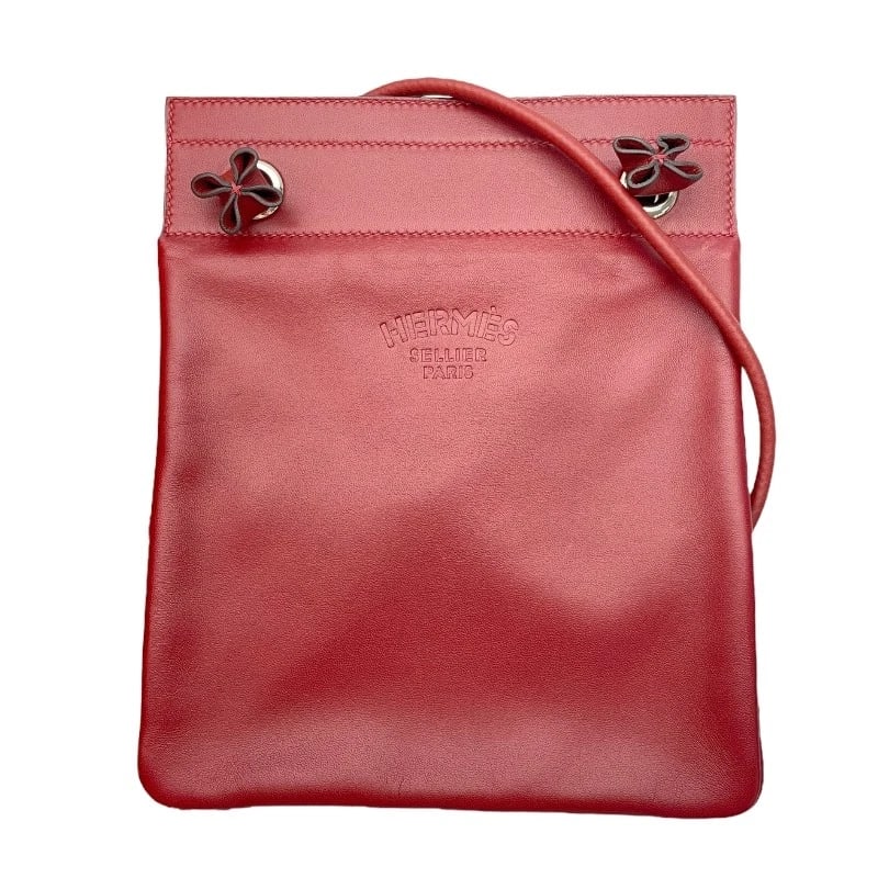 HERMES ALINE MINI SHOULDER BAG: HERMES Aline Mini Shoulder Bag Brand: HERMES Type: Shoulder Bag Material: Swift Color: Rouge Ash SVHardware Size: W7.5 x H9.1x D0.2inch Shoulder:41.7inch Accessories: None Accessories Notice: