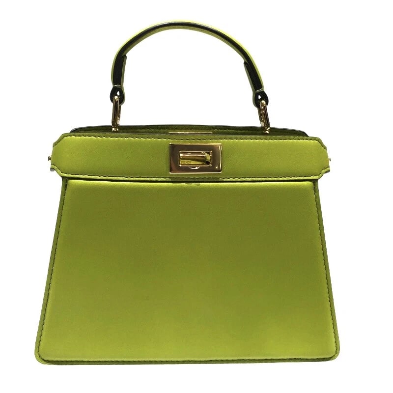 FENDI PEEKABOO I SEE YOU PETITE SHOULDER BAG: FENDI Peekaboo I See You Petite Shoulder Bag Brand: FENDI Type: Shoulder Bag Material: leather Color: Light green Size: W7.9 x H5.9x D3.5inch Shoulder:40.9inch Accessories: None Accessories