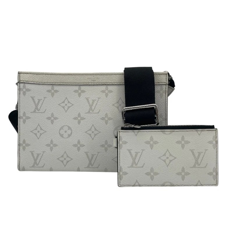 LOUIS VUITTON GASTON WEARABLE WALLET SHOULDER BAG: LOUIS VUITTON Gaston Wearable Wallet Shoulder Bag Brand: LOUIS VUITTON Type: Shoulder Bag Material: Taigalama Color: Optical White Size: W8.7 x H5.7x D1.8inch Accessories: None Accessories