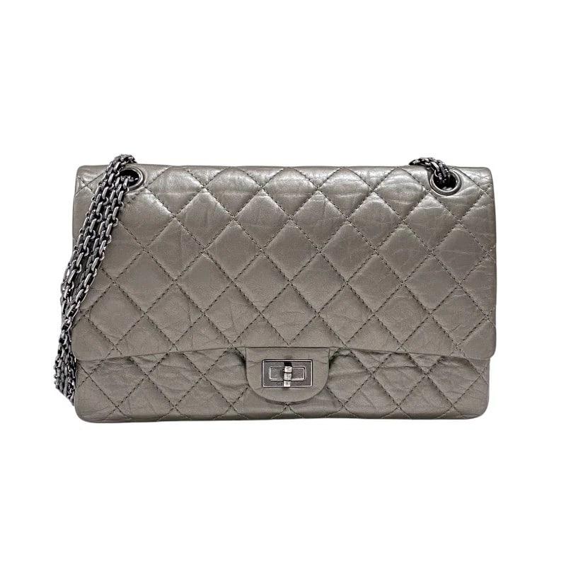 CHANEL LARGE FLAP BAG SHOULDER BAG: CHANEL Large Flap Bag Shoulder Bag Brand: CHANEL Type: Shoulder Bag Material: Aged Calfskin Color: Bronze SilverHardware Size: W11.0 x H6.9x D3.5inch Shoulder:23.6inch Accessories: None Ac