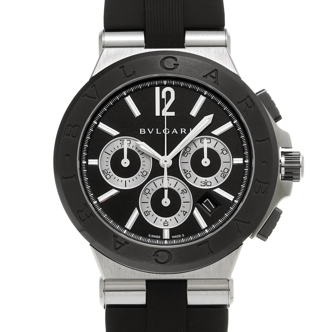 BVLGARI DIAGONO CERAMIC CHRONOGRAPH BLACK WATCH (1 of 4)