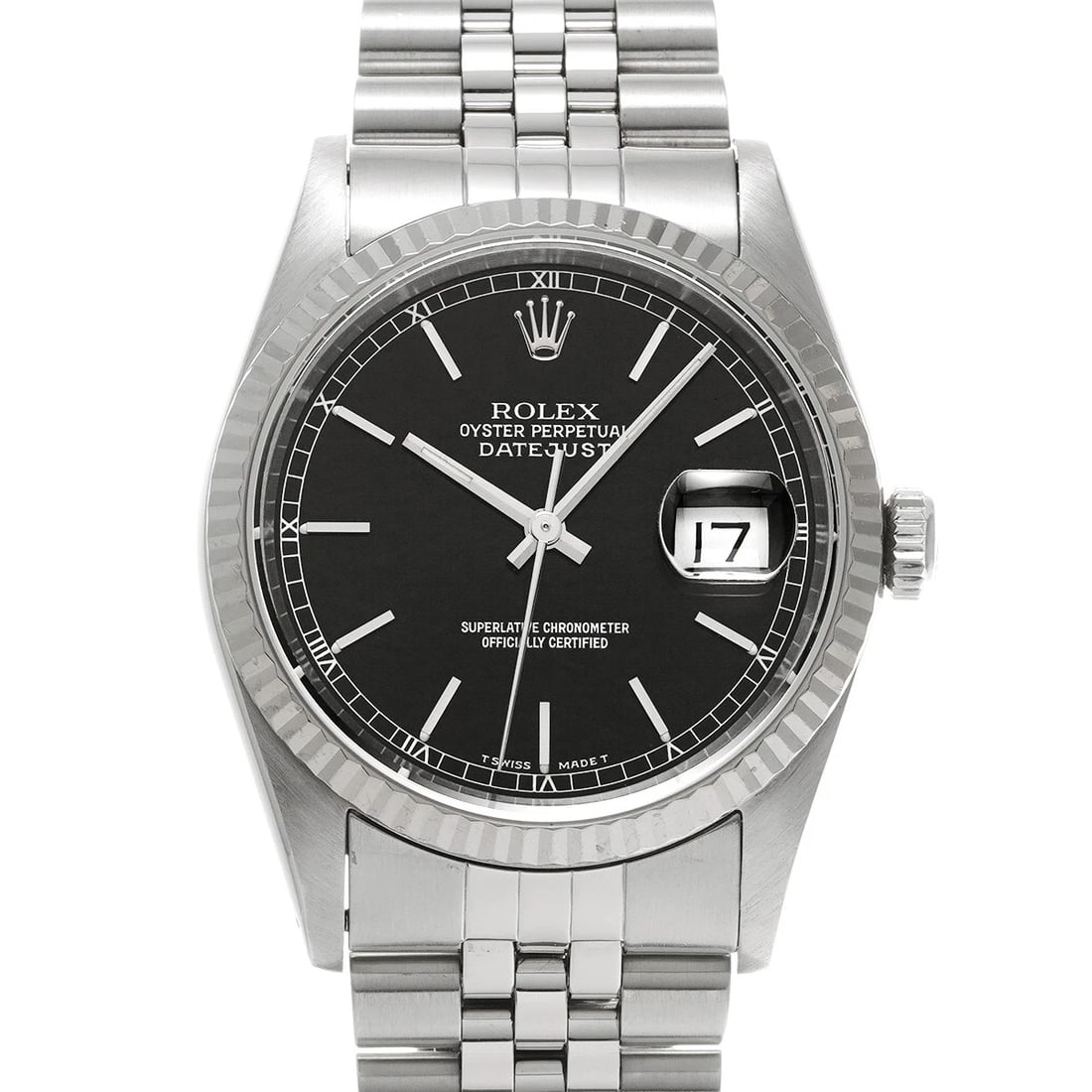 ROLEX DATEJUST BLACK WATCH - 4