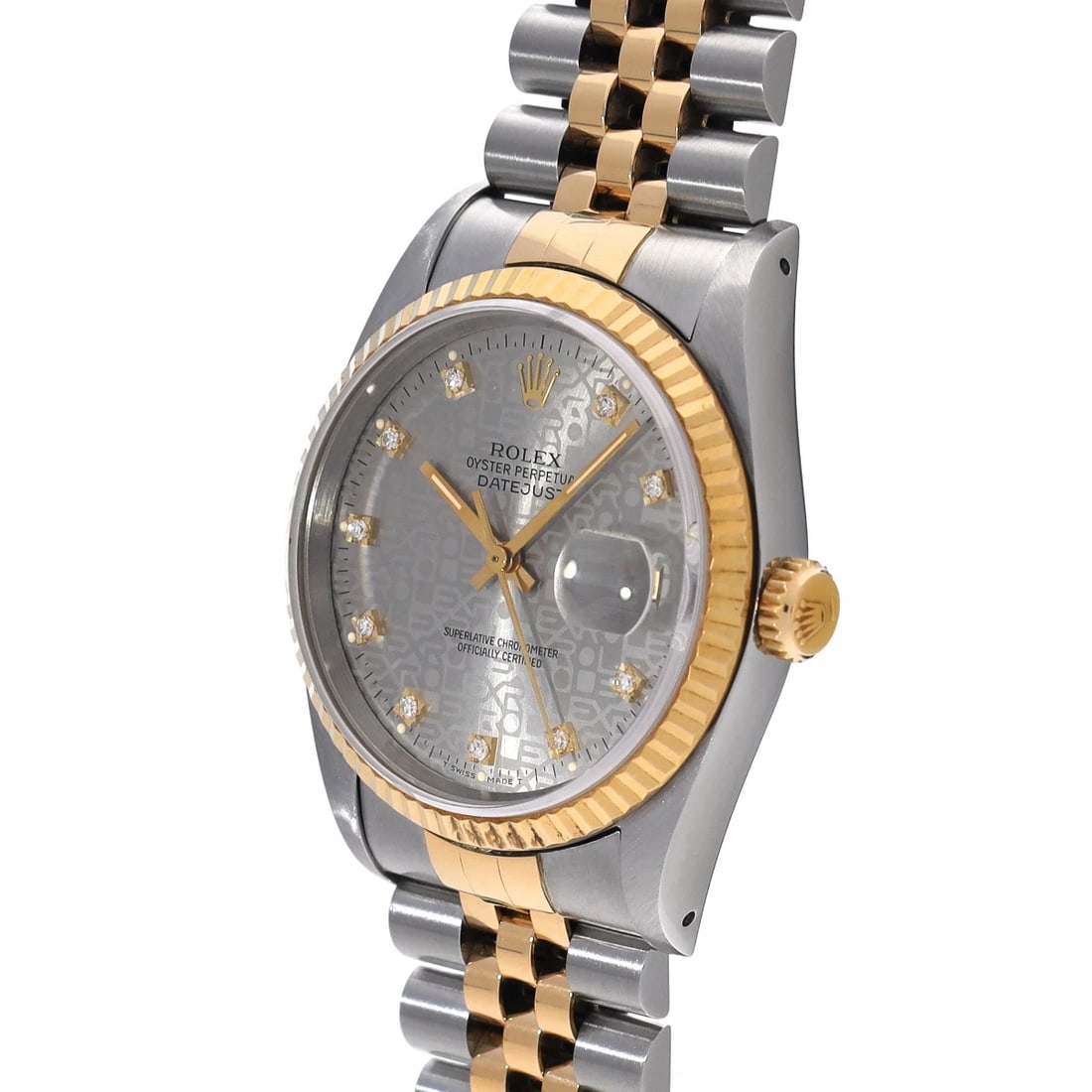 ROLEX DATEJUST GRAY COMPUTER DIAMOND WATCH - 2