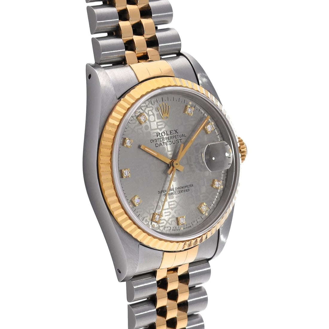 ROLEX DATEJUST GRAY COMPUTER DIAMOND WATCH - 3