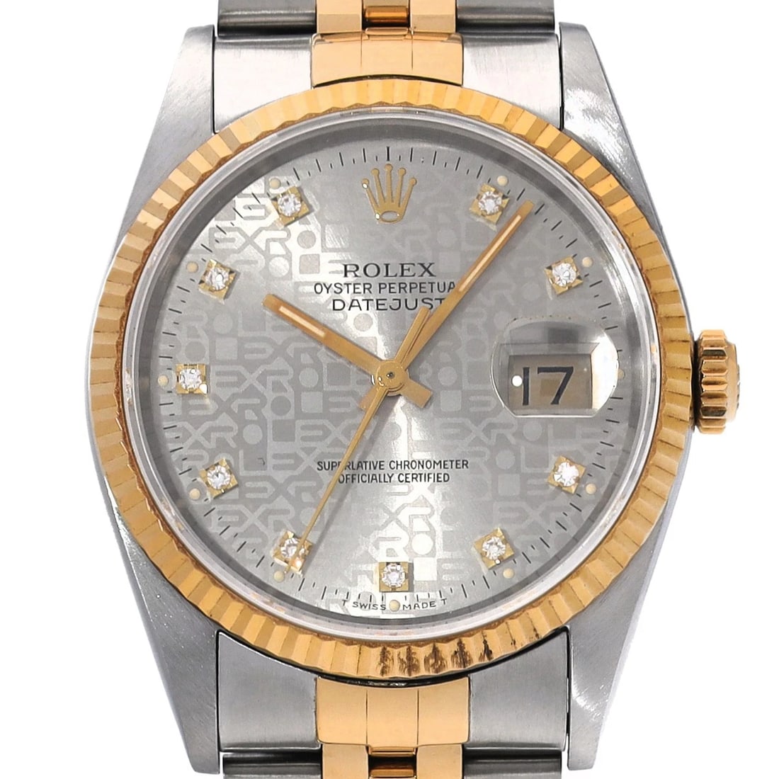 ROLEX DATEJUST GRAY COMPUTER DIAMOND WATCH - 4
