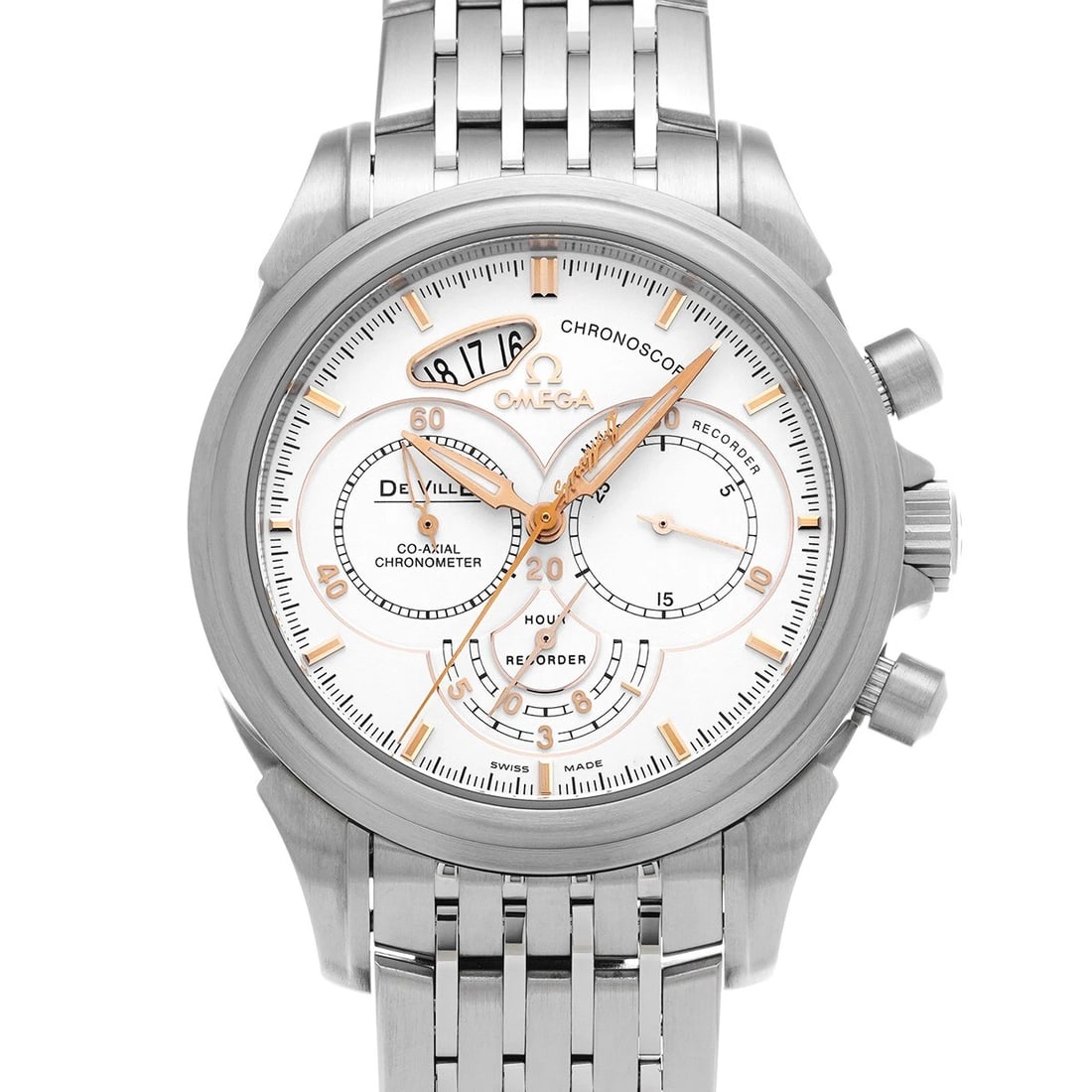 OMEGA DE VILLE CHRONOSCOPE WHITE WATCH (1 of 4)