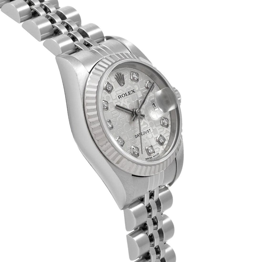 ROLEX DATEJUST SILVER COMPUTER DIAMOND WATCH - 3