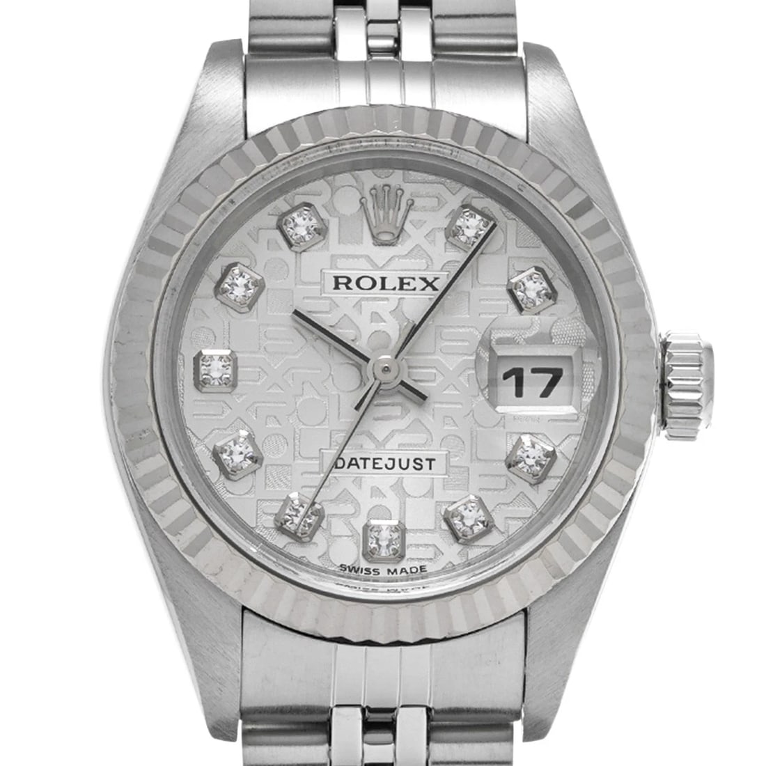 ROLEX DATEJUST SILVER COMPUTER DIAMOND WATCH - 4