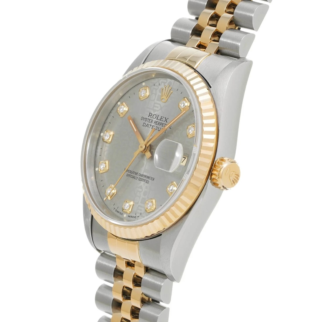 ROLEX DATEJUST GRAY COMPUTER DIAMOND WATCH - 2