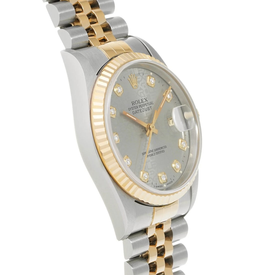 ROLEX DATEJUST GRAY COMPUTER DIAMOND WATCH - 3