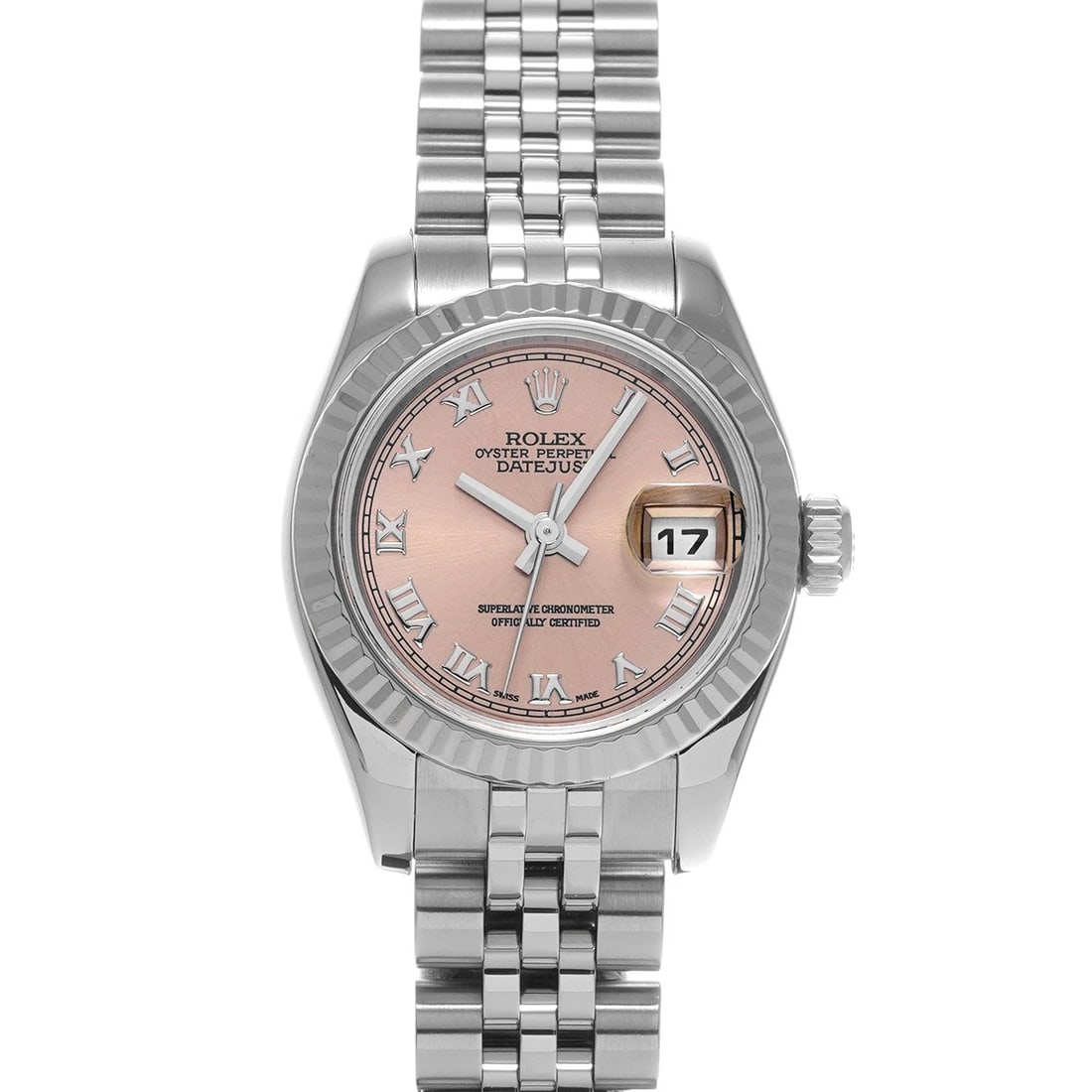 ROLEX DATEJUST PINK WATCH: ROLEX Datejust pink WATCH Brand: ROLEX Type: Wristwatch Material: Band Material Stainless steel, Case Material Stainless steel Color: Dial Color pink Size: Case H/about 26mm W/about 26mm D/about 1