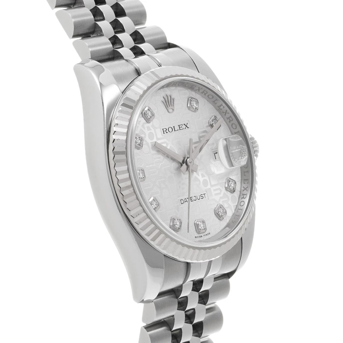 ROLEX DATEJUST SILVER COMPUTER DIAMOND WATCH - 3