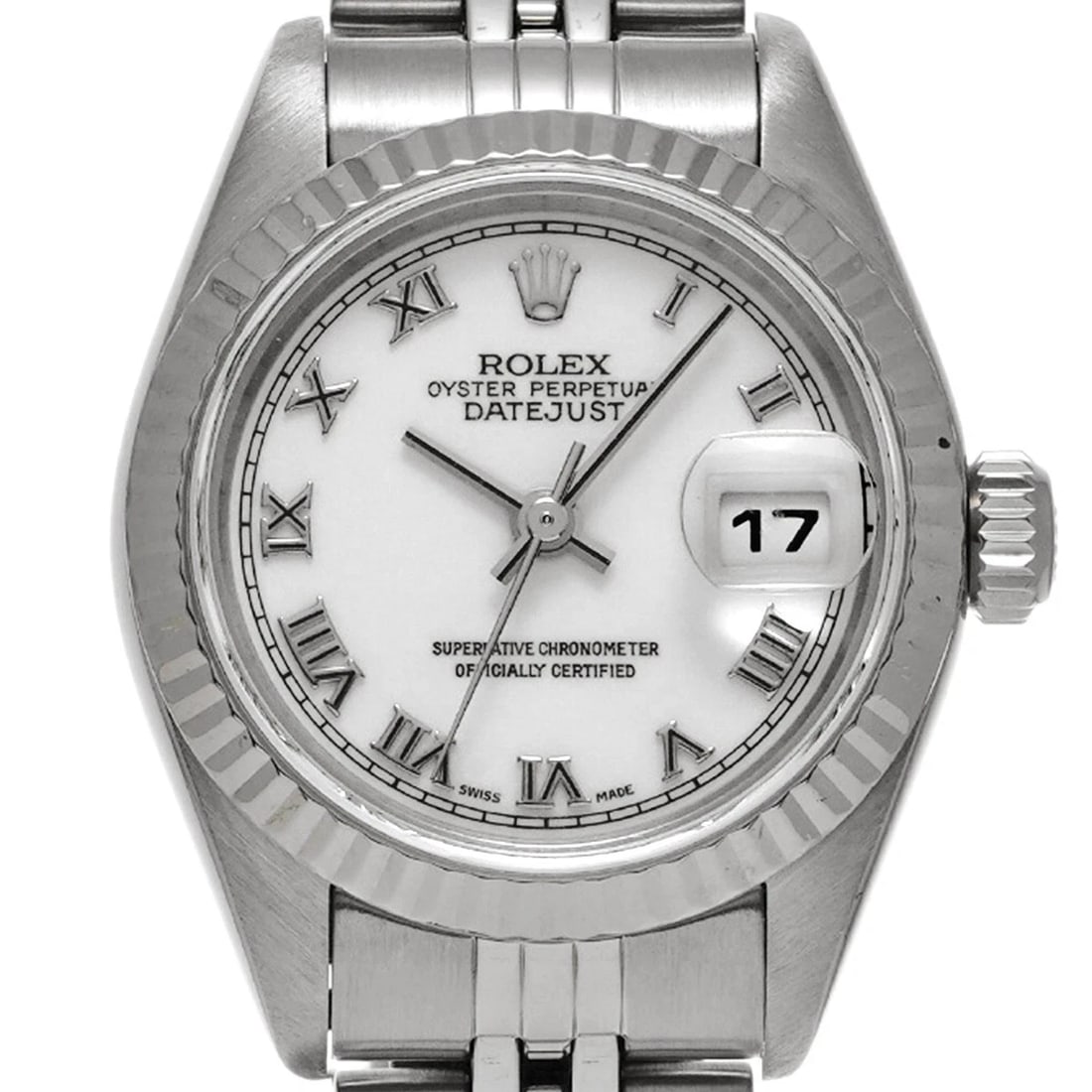 ROLEX DATEJUST WHITE WATCH - 4