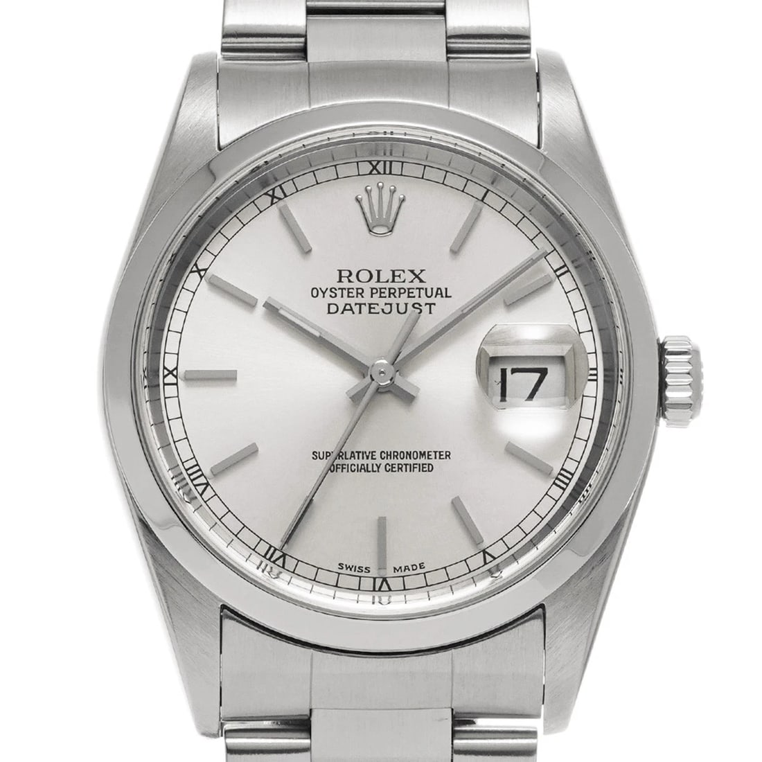 ROLEX DATEJUST SILVER WATCH - 4