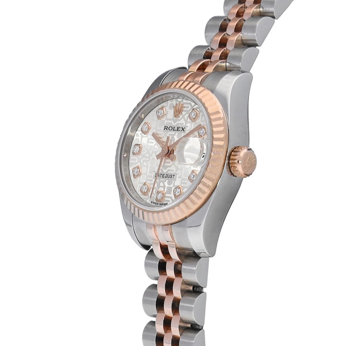 ROLEX DATEJUST SILVER COMPUTER DIAMOND WATCH - 2