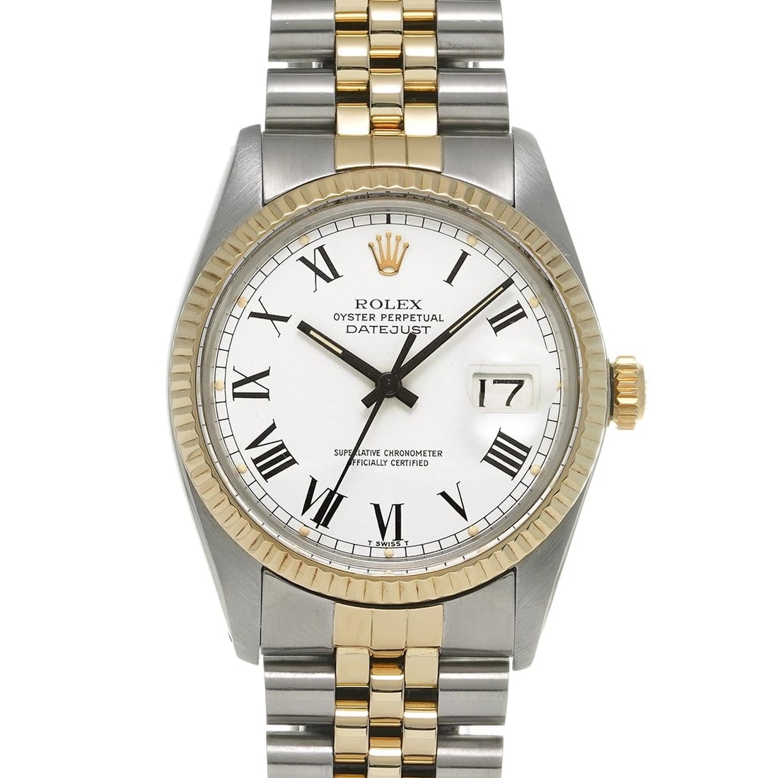 ROLEX DATEJUST WHITE WATCH: ROLEX Datejust white WATCH Brand: ROLEX Type: Wristwatch Material: Band Material Stainless steel/Yellow Gold, Case Material Stainless steel Color: Dial Color white Size: Case H/about 36mm W/about
