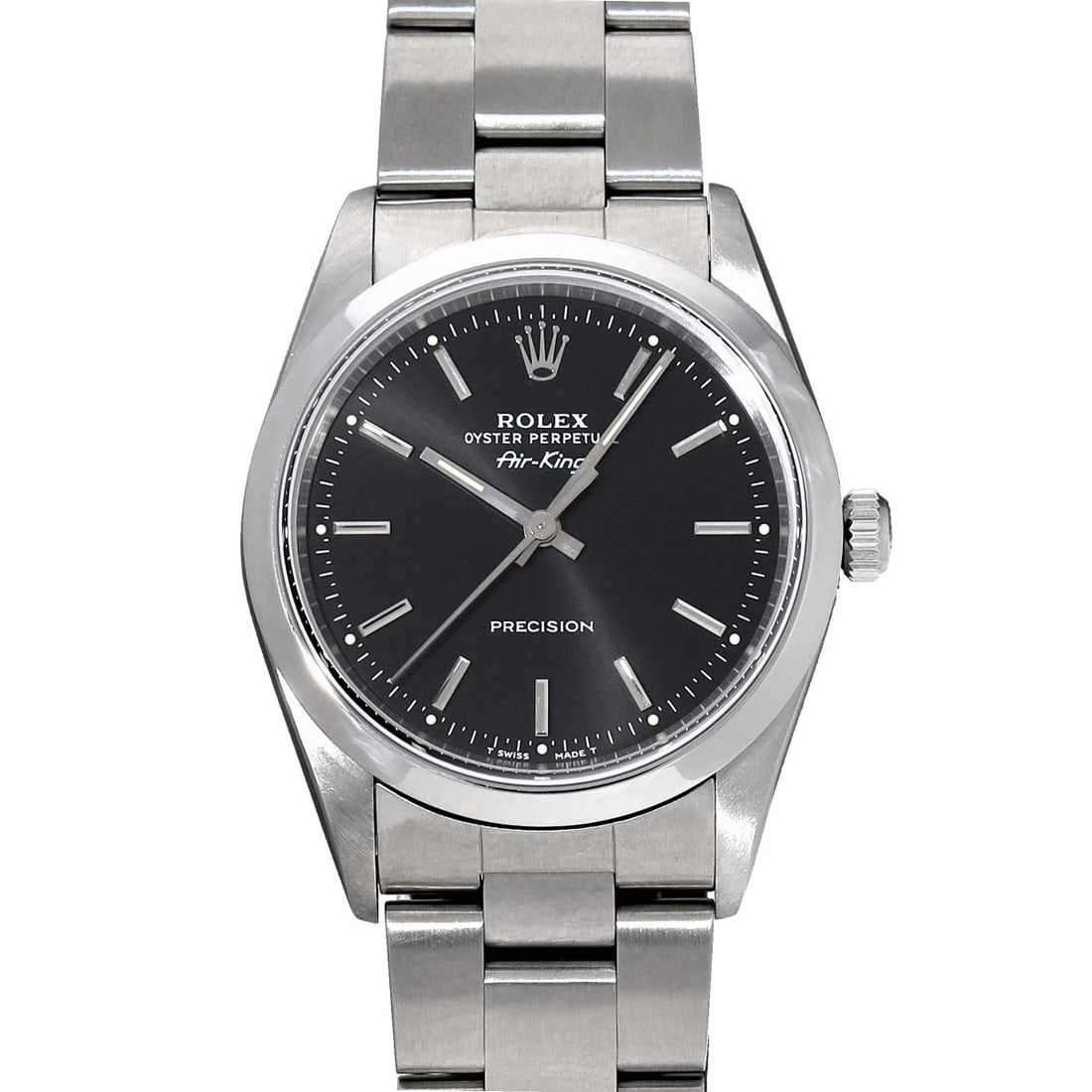 ROLEX AIRKING BLACK WATCH: ROLEX AirKing black WATCH Brand: ROLEX Type: Wristwatch Material: Band Material Stainless steel, Case Material Stainless steel Color: Dial Color black Size: Case H/about 34mm W/about 34mm D/about