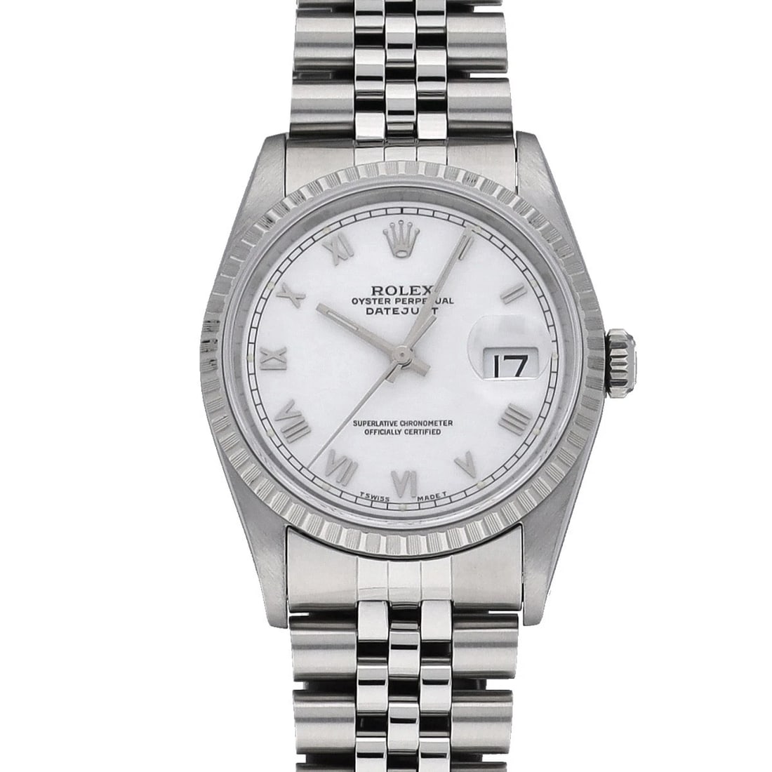 ROLEX DATEJUST WHITE WATCH: ROLEX Datejust white WATCH Brand: ROLEX Type: Wristwatch Material: Band Material Stainless steel, Case Material Stainless steel Color: Dial Color white Size: Case H/about 36mm W/about 36mm D/about