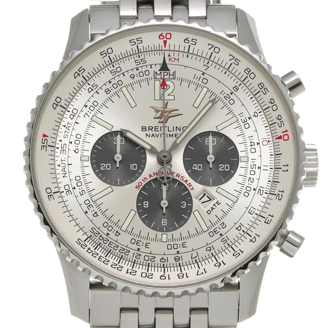 BREITLING NAVITIMER SILVER WATCH - 4