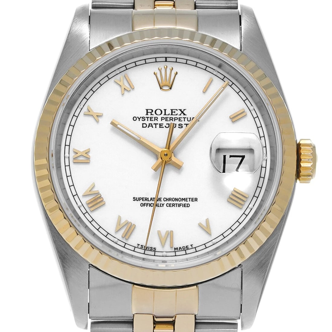 ROLEX DATEJUST WHITE WATCH - 4
