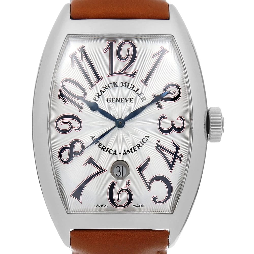 FRANCK MULLER TONO CURVEX AMERICA AMERICA WATCH: FRANCK MULLER Tono Curvex America AMERICA Watch Brand: FRANCK MULLER Type: Wrist watch Material: Band Material Calfskin, Case Material Stainless Steel Color: Dial Color Silver Size: Band Size