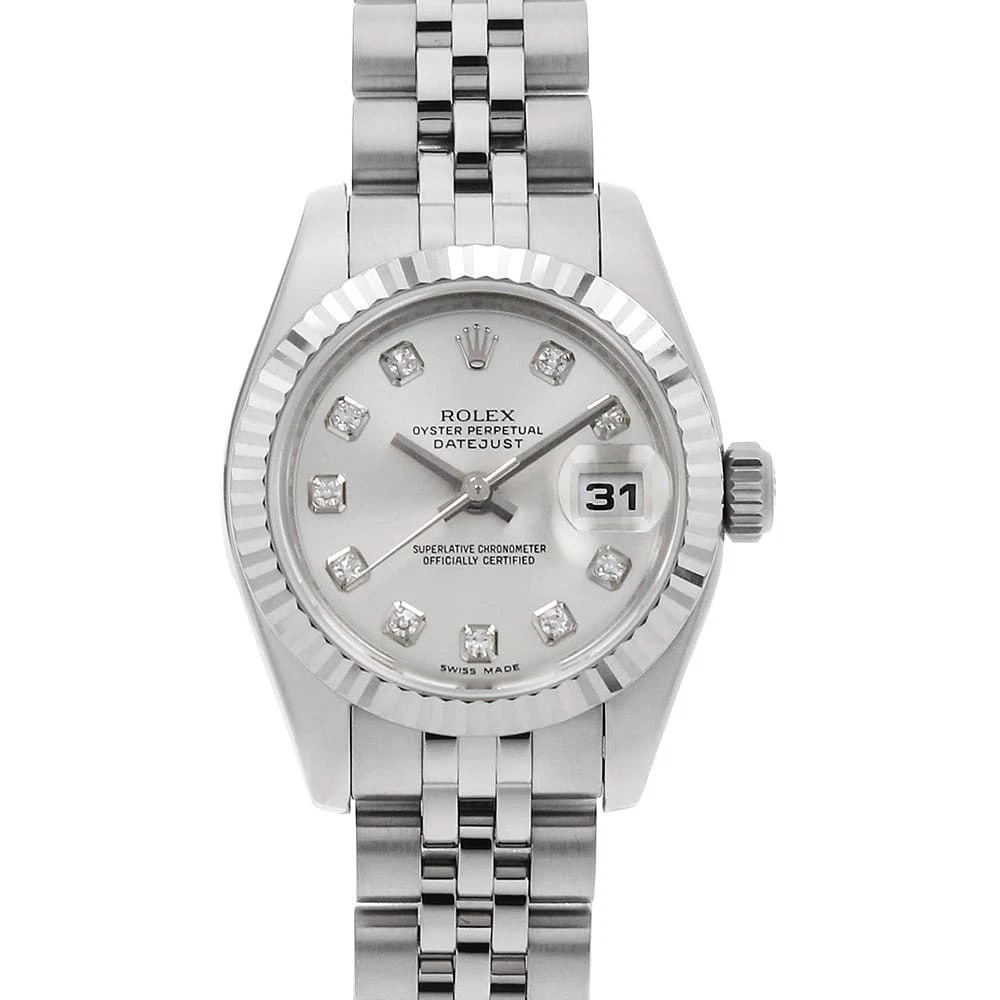 ROLEX DATEJUST DIAMOND SILVER WATCH (1 of 8)