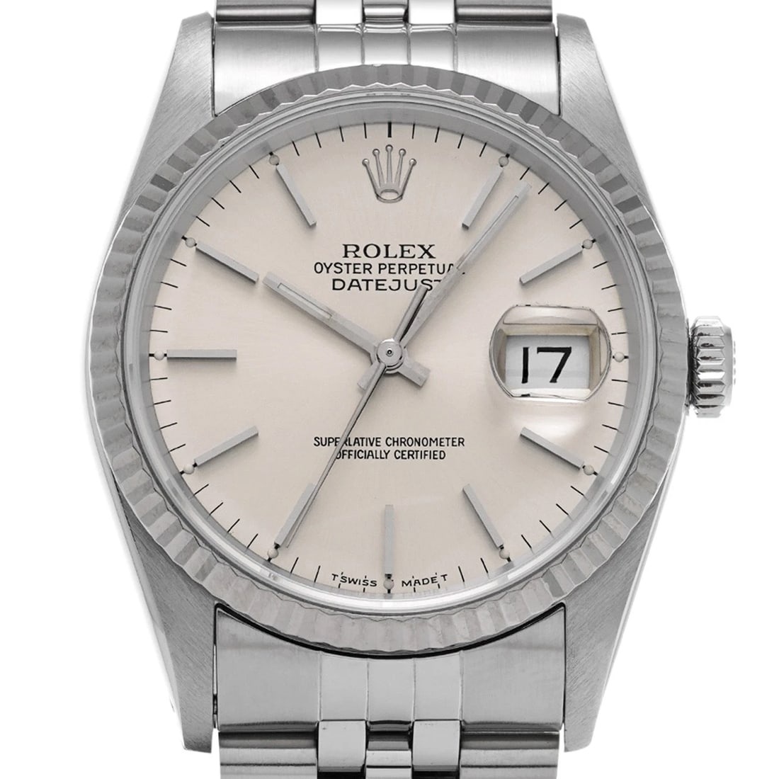 ROLEX DATEJUST SILVER WATCH - 4
