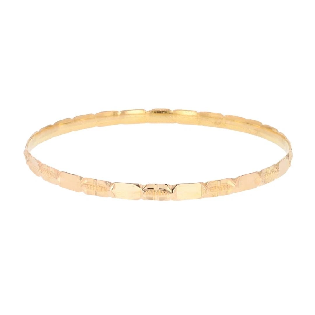DIAMOND-CUT PATTERN BANGLE BRACELET 21K YELLOW GOLD (1 of 5)
